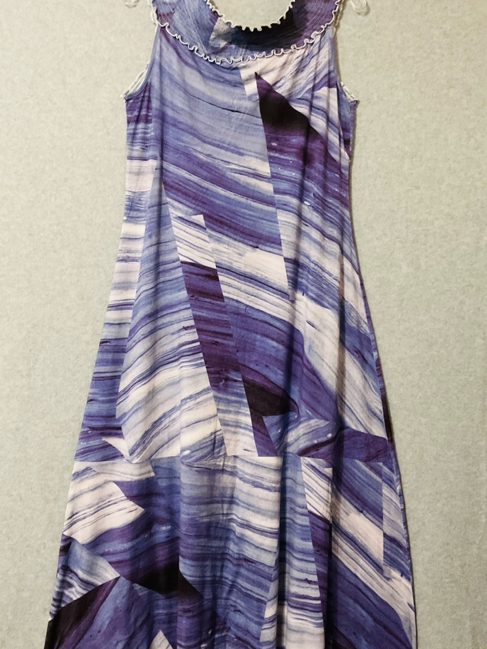 Soft Surrounding Purple Marble Print Sleeveless Maxi Dress SZ L - Picture 7 of 11